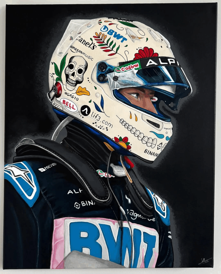 Painting of Pierre Gasly in Mexico