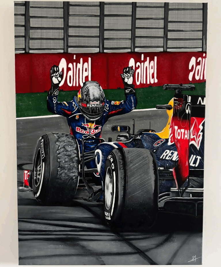 Painting of Sebastian Vettel