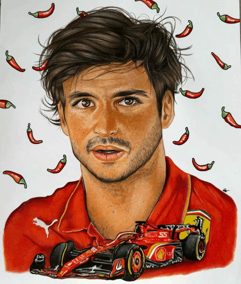 Drawing of Carlos Sainz 
