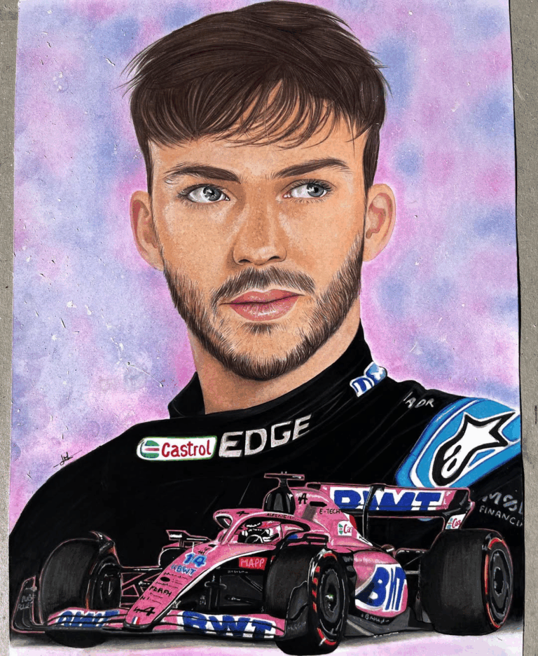 Drawing of Pierre Gasly 