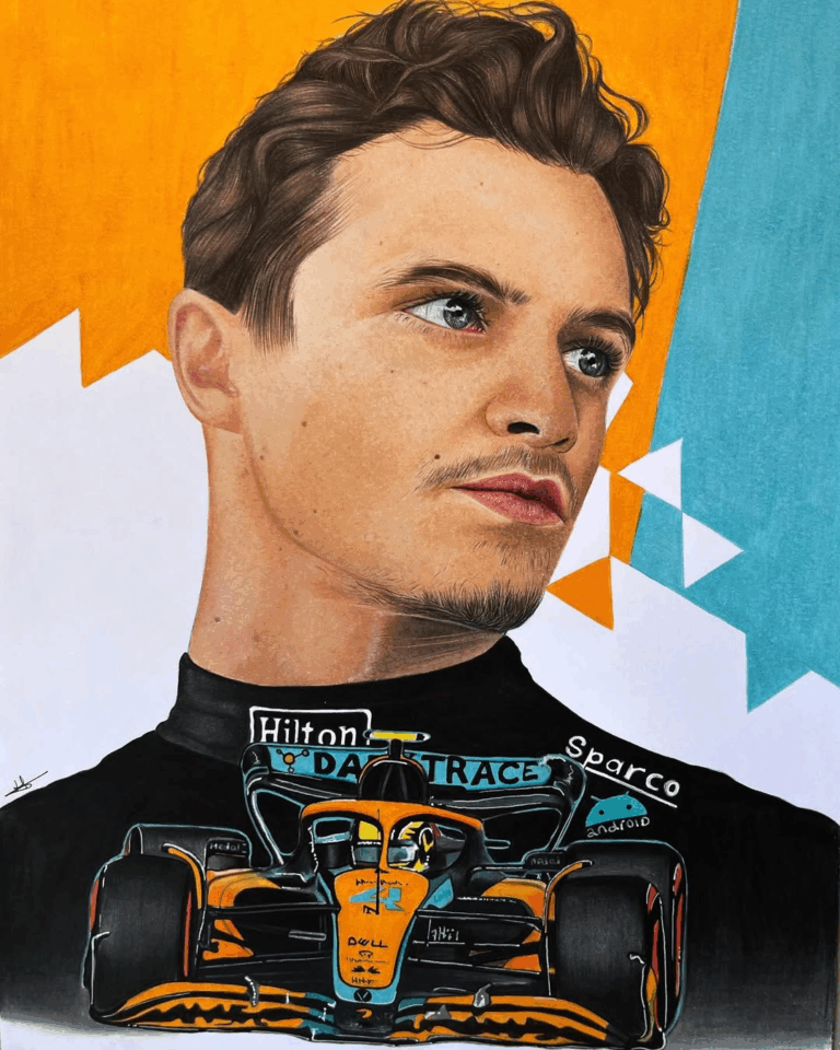 Drawing of Lando Norris 