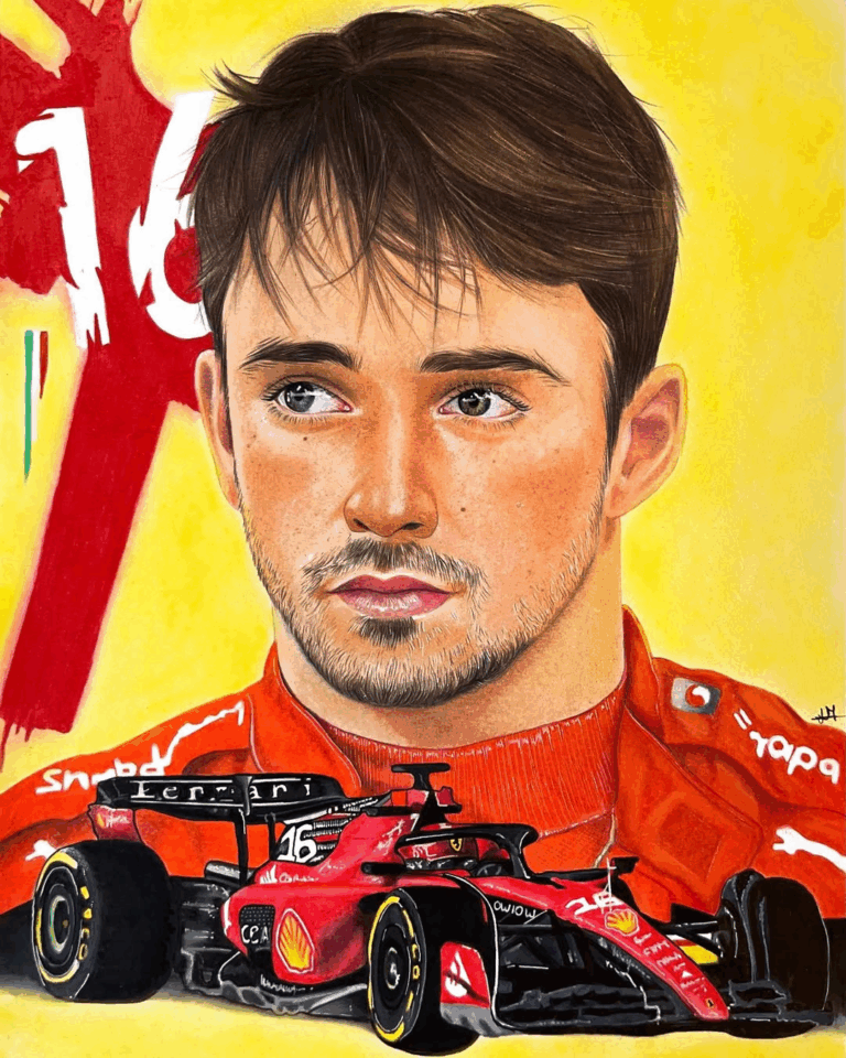 Drawing of Charles Leclerc