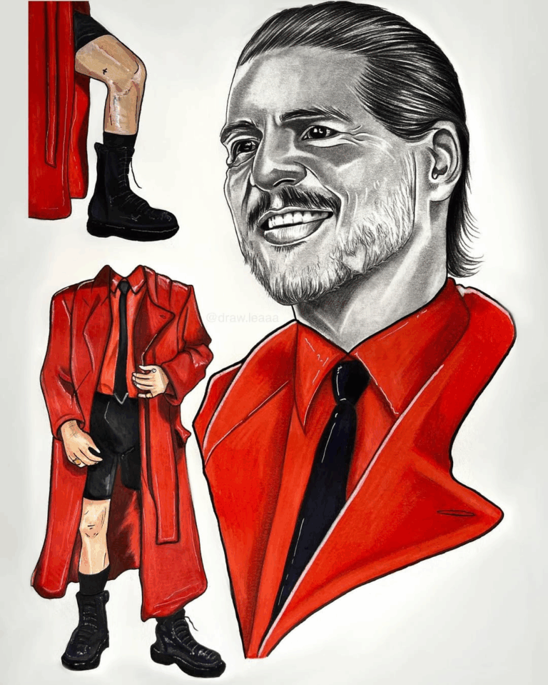 Drawing of Pedro Pascal