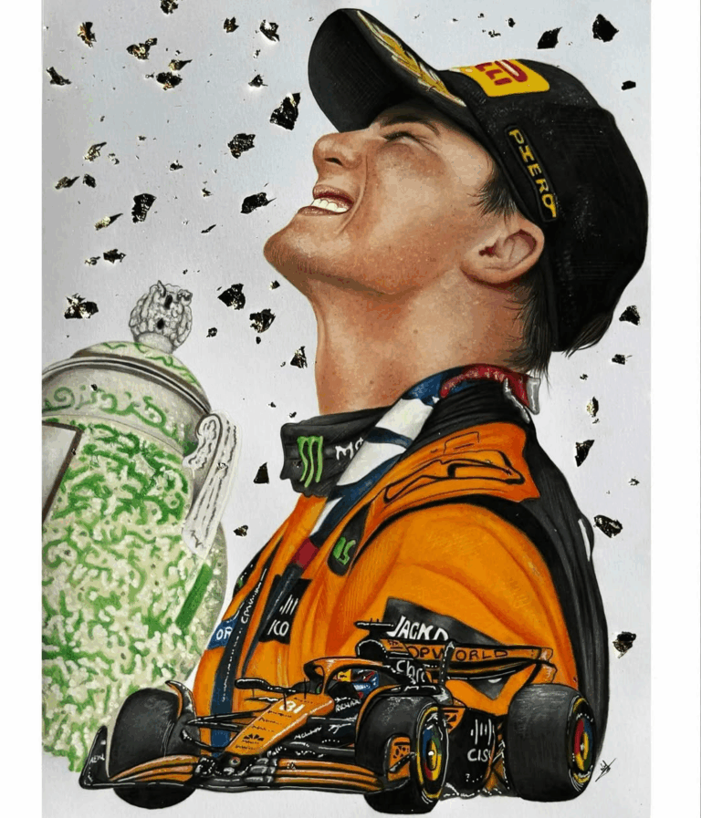 Drawing of Oscar Piastri