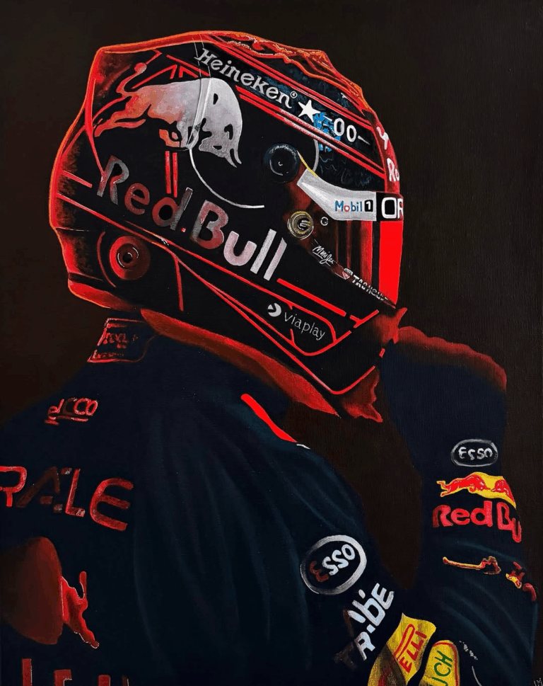 Painting of Max Verstappen