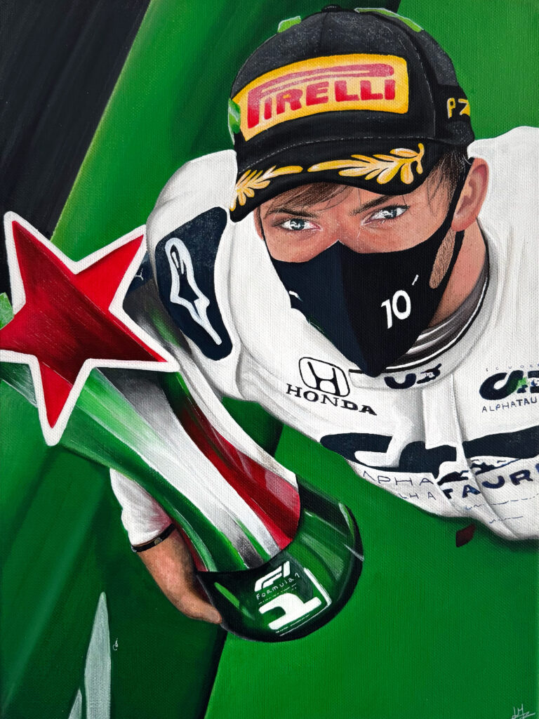 Painting of Pierre Gasly