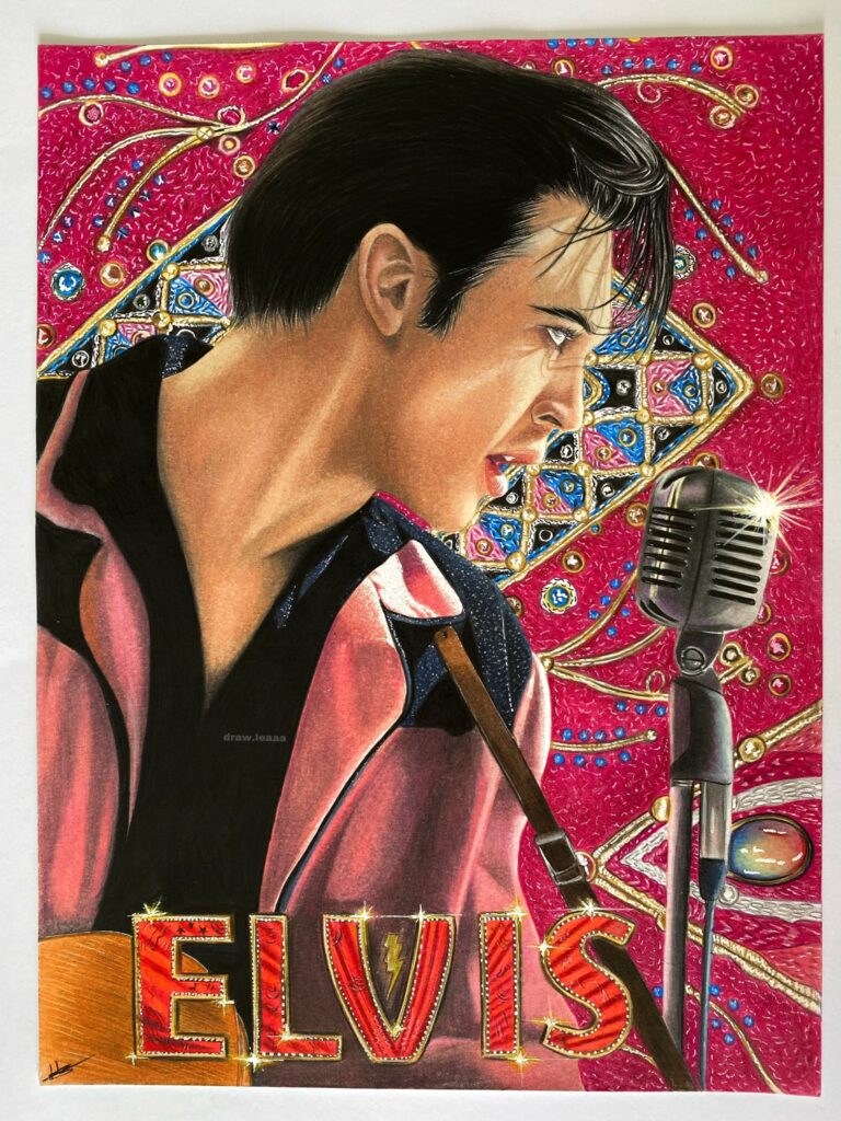 Drawing of Austin Butler/Elvis Presley