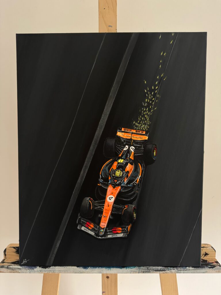 Painting of Lando Norris
